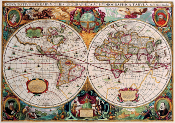 Antique World Map 1630 the long goodbye